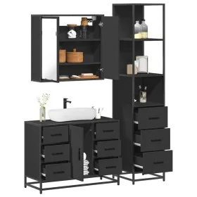 Juego de muebles de baño 3 pzas madera contrachapada negro von , Badezimmermöbel - Ref: Foro24-3301140, Preis: 305,62 €, Raba...