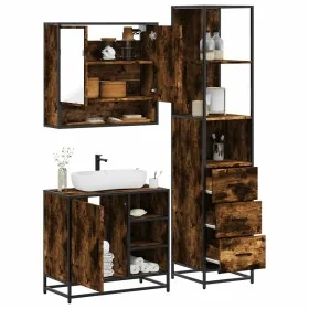 Set de muebles baño 3 pzas madera contrachapada roble ahumado von , Badezimmermöbel - Ref: Foro24-3301177, Preis: 227,54 €, R...