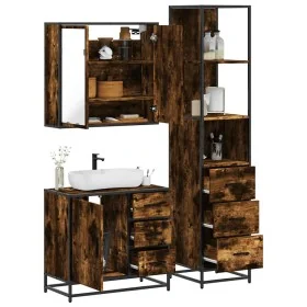 Set de muebles baño 3 pzas madera contrachapada roble ahumado von , Badezimmermöbel - Ref: Foro24-3301137, Preis: 247,19 €, R...