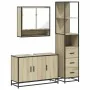 Set de muebles de baño 3 pzas madera contrachapada roble Sonoma by , Bathroom furniture - Ref: Foro24-3301161, Price: 263,19 ...
