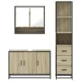 Set de muebles de baño 3 pzas madera contrachapada roble Sonoma by , Bathroom furniture - Ref: Foro24-3301161, Price: 263,19 ...