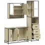 Set de muebles de baño 3 pzas madera contrachapada roble Sonoma by , Bathroom furniture - Ref: Foro24-3301161, Price: 263,19 ...