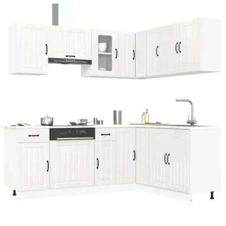 Mueble cocina Kalmar blanco brillo 11 pzas madera contrachapada de , Armarios de cocina - Ref: Foro24-3314943, Precio: 753,42...