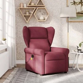 Sillón de masaje reclinable de tela color vino tinto by , Armchairs - Ref: Foro24-4015669, Price: 207,33 €, Discount: %