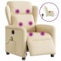 Sillón reclinable de masaje eléctrico tela color crema by , Armchairs - Ref: Foro24-3303132, Price: 269,58 €, Discount: %