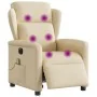 Sillón reclinable de masaje eléctrico tela color crema by , Armchairs - Ref: Foro24-3303132, Price: 269,58 €, Discount: %