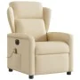 Sillón reclinable de masaje eléctrico tela color crema by , Armchairs - Ref: Foro24-3303132, Price: 269,58 €, Discount: %