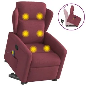 Sillón reclinable de masaje elevable tela rojo tinto by , Armchairs - Ref: Foro24-3303147, Price: 285,71 €, Discount: %