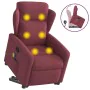 Sillón reclinable de masaje elevable tela rojo tinto by , Armchairs - Ref: Foro24-3303147, Price: 285,71 €, Discount: %