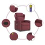 Sillón reclinable de masaje elevable tela rojo tinto by , Armchairs - Ref: Foro24-3303147, Price: 285,71 €, Discount: %