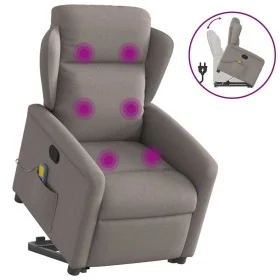 Sillón reclinable de masaje elevable tela gris taupé by , Armchairs - Ref: Foro24-3303151, Price: 288,33 €, Discount: %