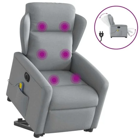 Sillón de masaje eléctrico reclinable elevable tela gris claro by , Armchairs - Ref: Foro24-3303164, Price: 339,09 €, Discoun...