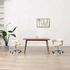 Swivel Dining Chairs 2 pcs Cream Synthetic Leather by vidaXL, dining chairs - Ref: Foro24-3054896, Price: 271,12 €, Discount: %