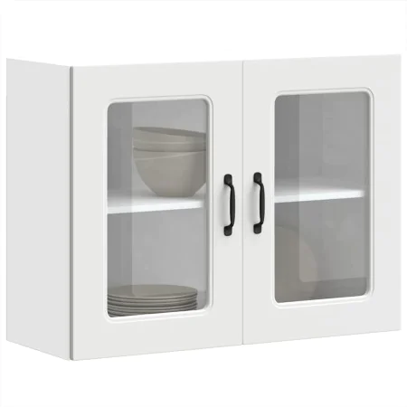 Armario pared cocina puerta de cristal Kalmar blanca by , Kitchen cabinets - Ref: Foro24-853607, Price: 84,12 €, Discount: %