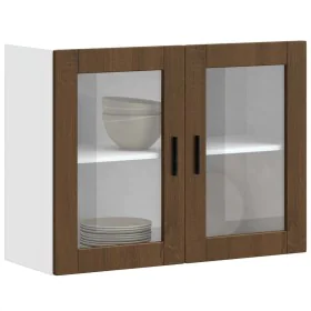 Armario de pared para cocina puerta cristal Porto roble marrón de , Armarios de cocina - Ref: Foro24-854094, Precio: 81,53 €,...