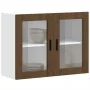 Armario de pared para cocina puerta cristal Porto roble marrón by , Kitchen cabinets - Ref: Foro24-854094, Price: 81,53 €, Di...