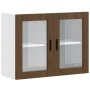 Armario de pared para cocina puerta cristal Porto roble marrón by , Kitchen cabinets - Ref: Foro24-854094, Price: 81,53 €, Di...