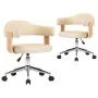 Drehbare Esszimmerstühle, 2 Stück, cremefarbenes Kunstleder von vidaXL, Essstühle - Ref: Foro24-3054896, Preis: 271,12 €, Rab...