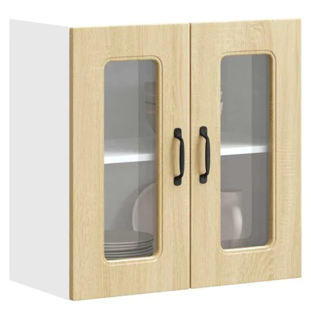 Armario pared cocina puerta de cristal Kalmar roble sonoma by , Kitchen cabinets - Ref: Foro24-853670, Price: 68,61 €, Discou...