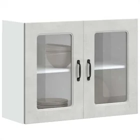 Armario pared cocina puerta de cristal Kalmar gris hormigón by , Kitchen cabinets - Ref: Foro24-853611, Price: 87,50 €, Disco...