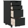 Cajonera con ruedas MOSS madera maciza de pino negro de , Taquillas y armarios de almacenamiento - Ref: Foro24-4015792, Preci...
