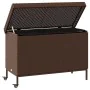 Caja de almacenaje jardín ruedas ratán PE marrón 110x55x73 cm von , Aufbewahrungsboxen für den Außenbereich - Ref: Foro24-410...