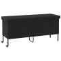 Caja almacenaje jardín ruedas ratán sintético negro 160x55x75cm by , Outdoor storage boxes - Ref: Foro24-4103831, Price: 142,...