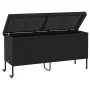 Caja almacenaje jardín ruedas ratán sintético negro 160x55x75cm by , Outdoor storage boxes - Ref: Foro24-4103831, Price: 142,...