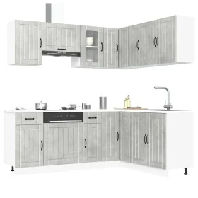 Mueble cocina Lucca gris hormigón 11 pzas madera contrachapada von , Küchenschränke - Ref: Foro24-3314955, Preis: 671,44 €, R...