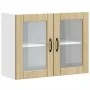 Armario pared cocina puerta de cristal Lucca roble sonoma by , Kitchen cabinets - Ref: Foro24-853850, Price: 84,58 €, Discoun...