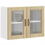 Armario pared cocina puerta de cristal Lucca roble sonoma by , Kitchen cabinets - Ref: Foro24-853850, Price: 84,58 €, Discoun...