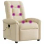 Sillón de masaje reclinable de tela crema de , Sillones - Ref: Foro24-4015634, Precio: 234,76 €, Descuento: %