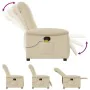 Sillón de masaje reclinable de tela crema de , Sillones - Ref: Foro24-4015634, Precio: 234,76 €, Descuento: %