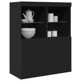 Aparador negro 81x37x100 cm madera de ingeniería de , Taquillas y armarios de almacenamiento - Ref: Foro24-3318618, Precio: 1...