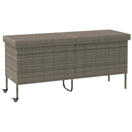 Caja almacenaje jardín ruedas ratán sintético gris 160x55x75 cm von , Aufbewahrungsboxen für den Außenbereich - Ref: Foro24-4...