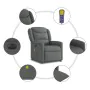 Sillón reclinable de masaje eléctrico tela gris oscuro by , Armchairs - Ref: Foro24-3303185, Price: 263,02 €, Discount: %
