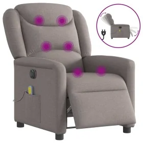 Sillón reclinable de masaje eléctrico tela gris taupe by , Armchairs - Ref: Foro24-3303191, Price: 262,22 €, Discount: %