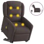 Sillón masaje eléctrico reclinable elevable tela marrón oscuro by , Armchairs - Ref: Foro24-3303229, Price: 341,90 €, Discoun...