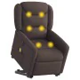 Sillón masaje eléctrico reclinable elevable tela marrón oscuro by , Armchairs - Ref: Foro24-3303229, Price: 341,90 €, Discoun...