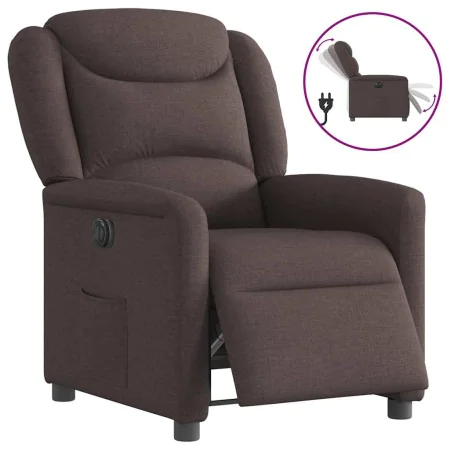 Sillón reclinable eléctrico tela marrón oscuro de , Sillones - Ref: Foro24-3303179, Precio: 243,75 €, Descuento: %