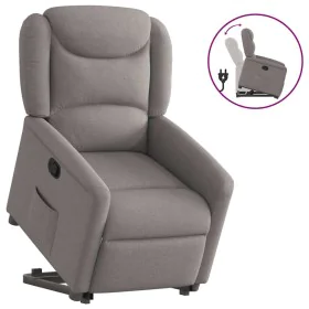 Sillón reclinable elevable tela gris taupe by , Armchairs - Ref: Foro24-3303201, Price: 290,36 €, Discount: %