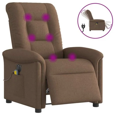 Sillón reclinable de masaje eléctrico tela marrón de , Sillones - Ref: Foro24-3303248, Precio: 259,34 €, Descuento: %