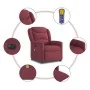 Sillón de masaje reclinable eléctrico tela rojo tinto de , Sillones - Ref: Foro24-3303187, Precio: 260,71 €, Descuento: %