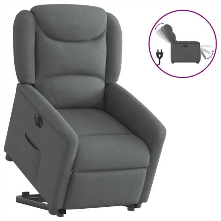 Sillón eléctrico reclinable elevable de tela gris oscuro de , Sillones - Ref: Foro24-3303215, Precio: 321,21 €, Descuento: %