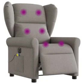 Sillón reclinable de masaje eléctrico tela gris taupe by , Armchairs - Ref: Foro24-3303371, Price: 262,61 €, Discount: %
