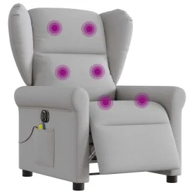 Sillón reclinable de masaje eléctrico tela gris nube by , Armchairs - Ref: Foro24-3303373, Price: 262,64 €, Discount: %