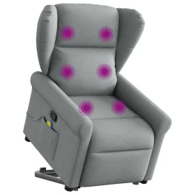 Sillón de masaje reclinable de pie de tela gris claro by , Armchairs - Ref: Foro24-3303384, Price: 295,86 €, Discount: %