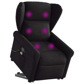 Sillón reclinable de masaje elevable tela negro by , Armchairs - Ref: Foro24-3303386, Price: 296,93 €, Discount: %