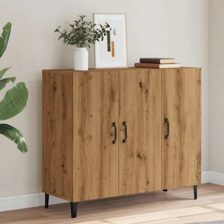 Aparador de madera de ingeniería roble artisan 90x34x80 cm by , Sideboards - Ref: Foro24-856893, Price: 110,41 €, Discount: %