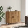 Aparador de madera de ingeniería roble artisan 90x34x80 cm by , Sideboards - Ref: Foro24-856893, Price: 110,41 €, Discount: %